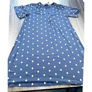 J. Jill Blue Daisy Floral Short Sleeve Dress NEW Medium Cottagecore Casual